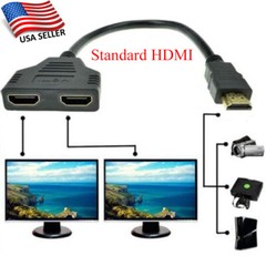HDMI Port Male to Female 1 Input 2 Output Splitter Cable Adapter Converter 1080P