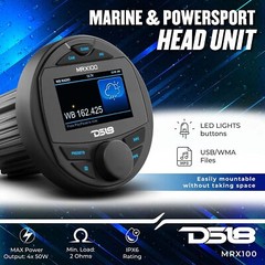 DS18 MRX100 Marine Head Unit Video TFT LCD Screen Bluetooth Audio USB Receiver