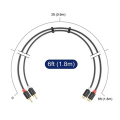 Durable 6 Feet RCA Male to Female Cable – Gold Plated for Minimal Signal Loss