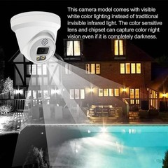 8MP PoE IP B&R Strobe Light Full Color Night Vision Camera Metal Housing 2.8mm