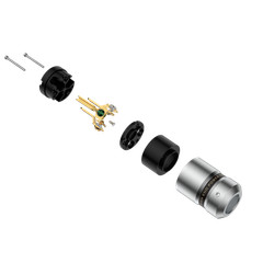 Pair Aluminum Alloy Body Gold Plated Conductor US HiFi Power Plug IEC Connector