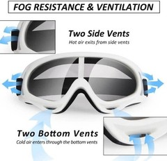 Goggles for ATV, dirt bike, and motocross Color: White/Black Frame+clear Lens