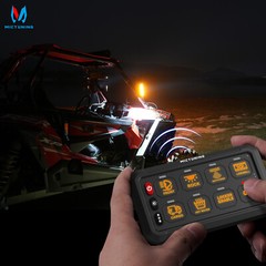 MICTUNING Wireless RGB 8 Gang Switch Panel LED Light Circuit Control Box 12v 24v