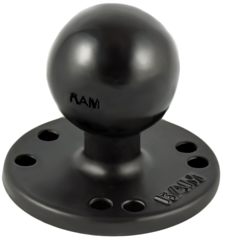 RAM-202U RAM 2.5″ Round Base with AMPS Hole Pattern and 1.5″ Rubber Ball