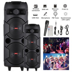 Loud Portable Bluetooth Speaker Dual Sub woofer Party Heavy Bass Sound System