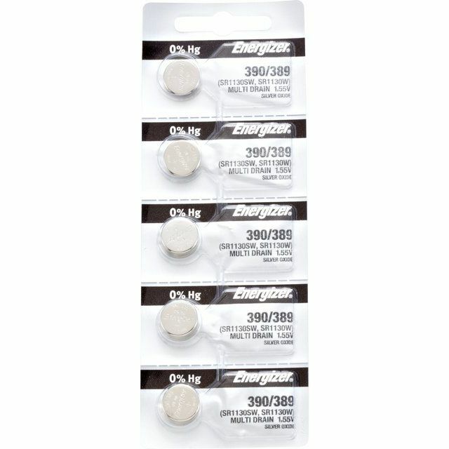 Ten (10) Energizer 390/389 SR1130S Silver Oxide Coin Cell Batteries 1.55V**