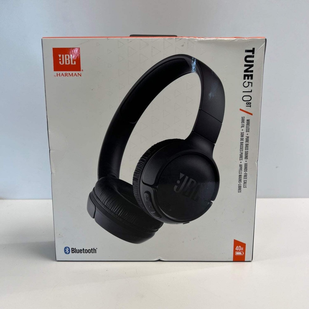 New JBL Tune 510BT Wireless Over-Ear Bluetooth Headphones Black JBLT510BTBLKAM