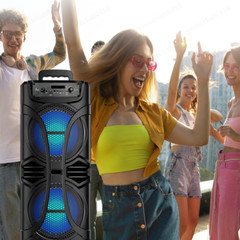 6800W Portable Bluetooth Speaker with Dual Subwoofers – Heavy Bass Party Sound