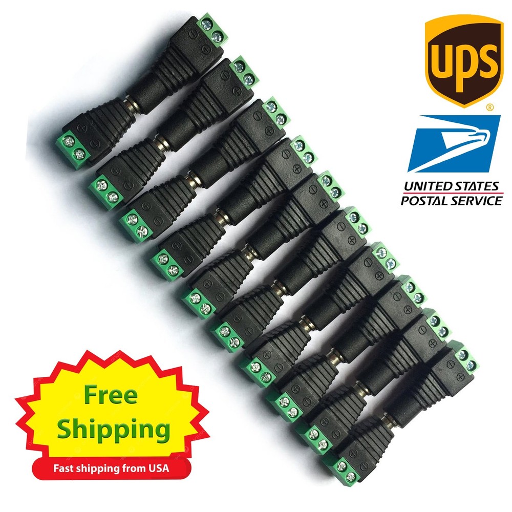 20 Pairs Male Female DC Power Connector Jack Plug 5.5×2.1mm for LED Strip Lights