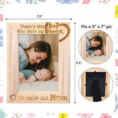Mom Picture Frame First Mothers Day Gift 9.5 inches x 7.5 inches, wood