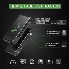Avstar 4K@120Hz HDMI 2.1 Audio Extractor Audio Converter, Stereo 3.5mm New