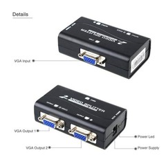 High Resolution 1 to 2 Monitor Switch VGA Video Splitter Converter Adapter n