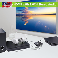 Scart/ Hdmi to Hdmi Video Converter Box 1080P Scaler 3.5Mm & Coaxial Audio Out