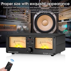 Dual Analog VU Meter 2-way Amplifier/Speaker Audio Switcher Box DB Panel Display