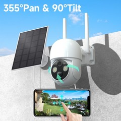 Solar Camera 4MP Wireless Outdoor Solar Battery Security Camera WiFi Smart Home