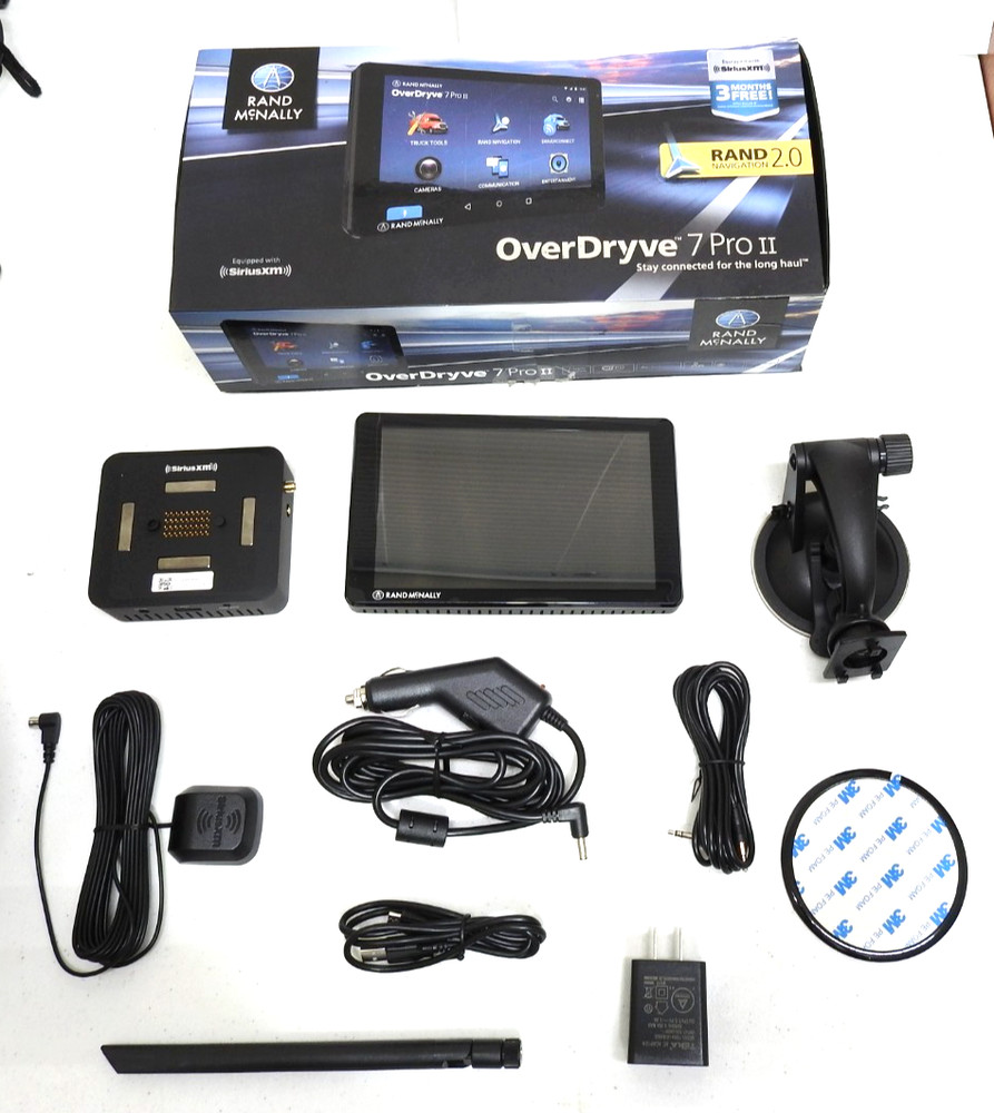 Rand McNally OverDryve 7 Pro II Truck GPS w/ Dash Cam and Extra Accessories