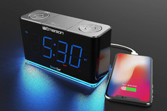 Emerson CKS1507 Smartset Radio Alarm Clock, 1.4″ Blue LED Digital Display, USB