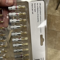 WGGE WG-3334 24k Gold Plated Banana Plugs (Open Screw Type) (12 Pairs)