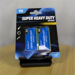 eCircuit 9V Super Heavy Duty Zinc-Carbon Batteries 2-Pack 9V Block 9V Voltage