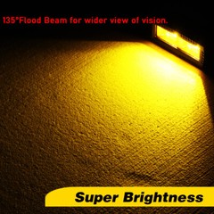 2x 5″ LED Pods Light Bar Amber Yellow Fog Lamp Offroad Driving Truck ATV SUV 4WD