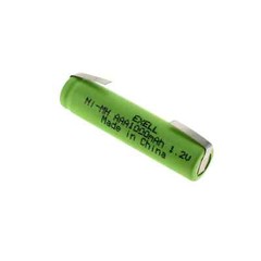 Exell 1.2-Volt Nickel-Metal Hydride Rechargeable Battery with Tabs AAA 1000 mAh