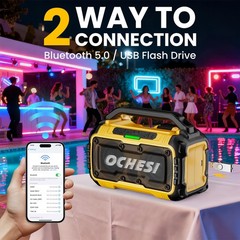 Cordless Bluetooth Speaker for DeWalt 20V Max Batteries, 80W Portable Jobsite…