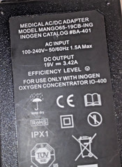 Inogen Power Supply #BA-401, Original OEM Unit, Not a Knock-off. Has Power Cord!