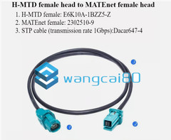 0.5m MATEnet 9-2302454-9 to H-MTD Ethernet Cable Harness 1000Mbit Rate