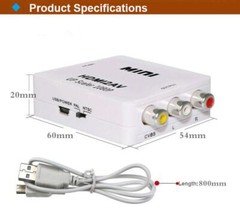 Mini HDMI to AV Adapter Full HD 1080P Video Audio 3 RCA Signal converter HDMI2AV