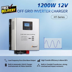 1200W Pure Sine Wave Inverter with AC Charger DC 12V to AC 120V Output Ups B….