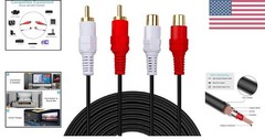 Professional 10ft Rca Male to Female Stereo Cable – Gold Plated Quality
