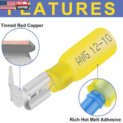560PCS Heat Shrink Spade Connectors, AWG 22-10 Male Female Wire Spade Terminals,