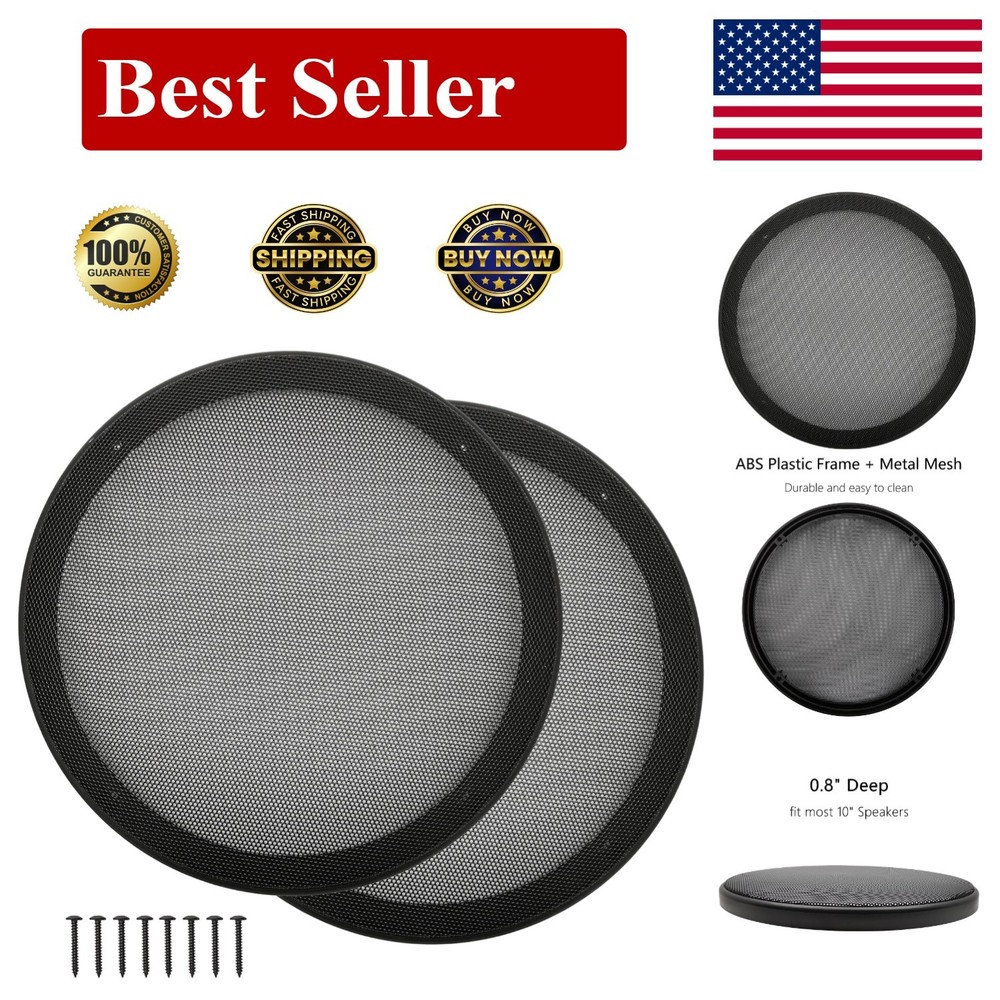 10-Inch Speaker Grill Covers – Durable ABS Black Protector for Car Audio Systems