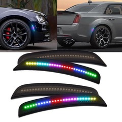 4x For 2015-2023 Chrysler 300 300C Dynamic RGB Front Rear LED Side Marker Lights