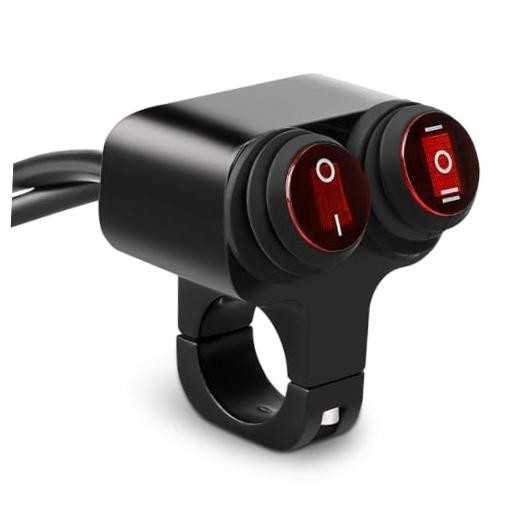 7/8” Waterproof Switch Motorcycle ATV Light Bar Switch 22mm 12V 16A, Handlebar