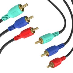 3 RCA Component Cable Video YPbPr Coaxial RCA Cord Gold RGB HDTV DVD VCR LOT