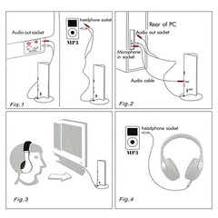 5 in 1 Wireless TV Headphone with RF Transmitter Hi-Fi Over-Ear Headset G7L5