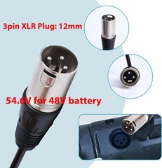 UL Certified 54.6V Fast Charger with XLR Plug – 13S 48V Lithium Battery Charger