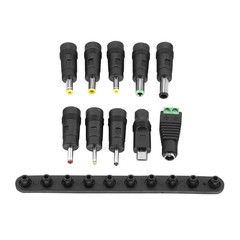 10-in-1 Universal DC Plug 5.5mm x 2.5mm Female to Male Power Supply Adapter Tips