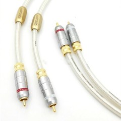 Pair QED 6N OCC Silver-plated HiFi RCA Cable Subwoofer Audio Line Signature Cord