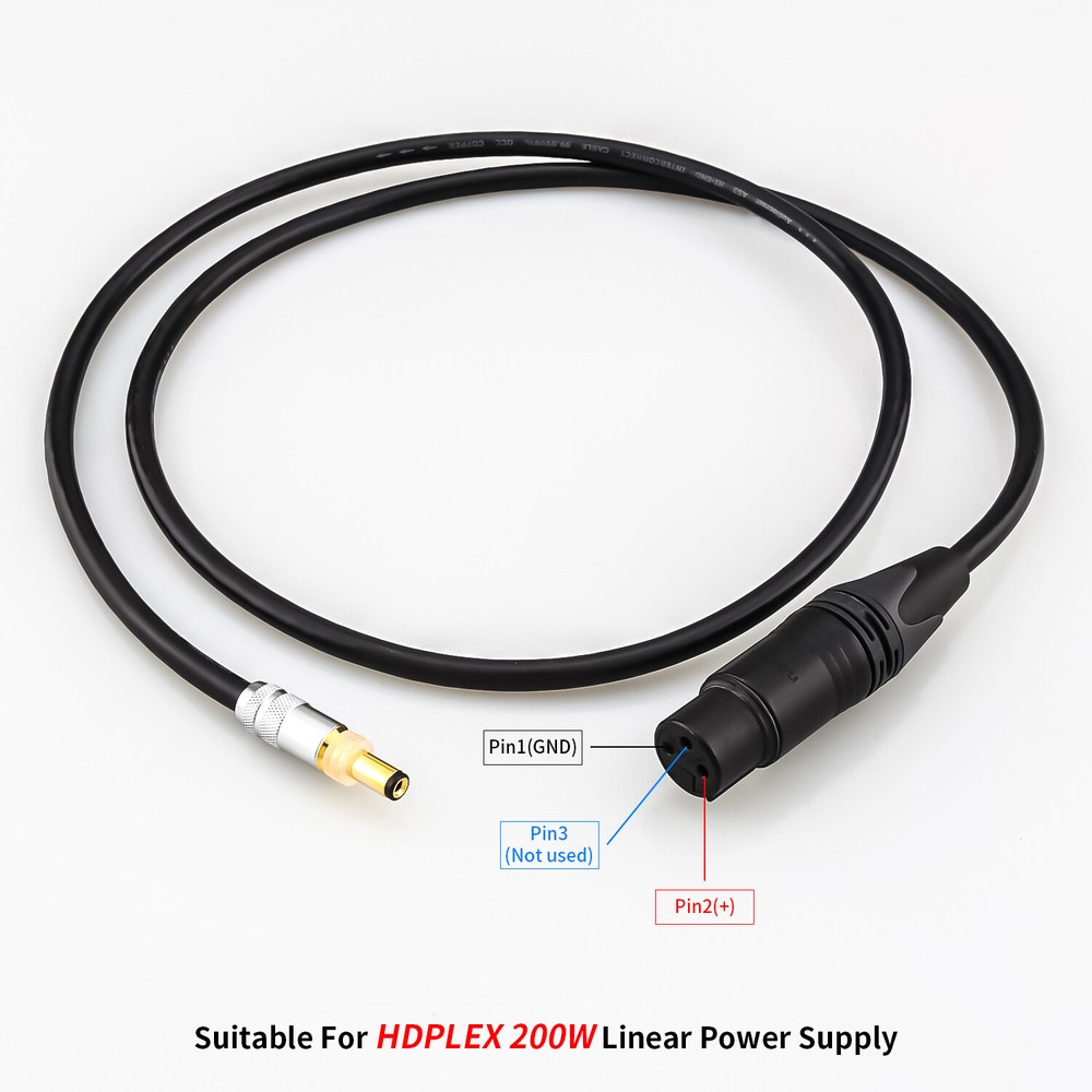 Oyaide DC plugs DC 2.5 DC2.1 to Neutrik XLR(F) HIFI DC Cable for HDPLEX 200W