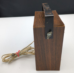 Vtg GEMCO Speaker Woodgrain Rattan 3.5mm 5.5in Cable Handle/Mount Bracket Works