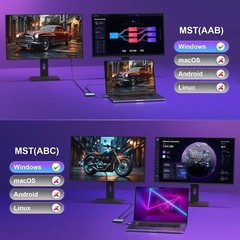 USB C to Dual HDMI Adapter 4K@60Hz, Type C to HDMI Splitter for Dua… Fast Ship