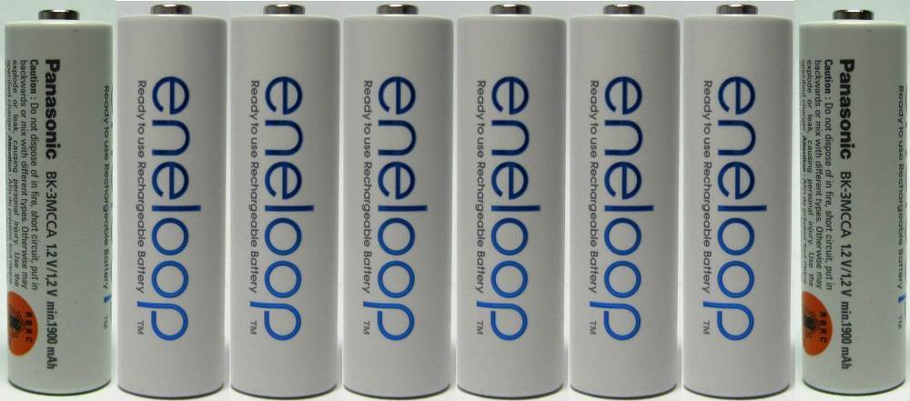 NEW BK-3MCCA Panasonic Eneloop 8 Pack AA NiMH Rechargeable Batteries