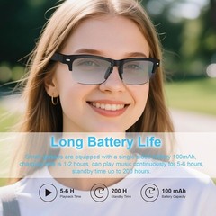 Lightweight AI Smart Glasses – Bluetooth, Photochromic Lenses, with Speakers