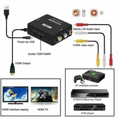 NEW RCA AV to HDMI HD Converter Adapter Composite 3RCA CVBS Audio Video Wii SNES