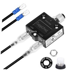 Push Button Circuit Breaker 5 Amp, Fuse Tester, Auto Trip, Manual Reset 32V, 5A