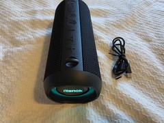 Rienok Portable Bass Boost Bluetooth Speaker Black USB-C AUX Cylindrical