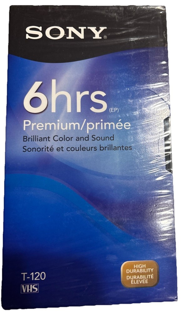 Sony T120 Premium Grade 6 Hr VHS Video Tape—NEW & SEALED—SHIPS IN 24 HOURS—