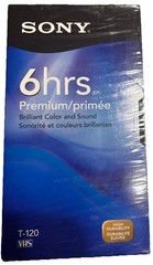 Sony T120 Premium Grade 6 Hr VHS Video Tape—NEW & SEALED—SHIPS IN 24 HOURS—